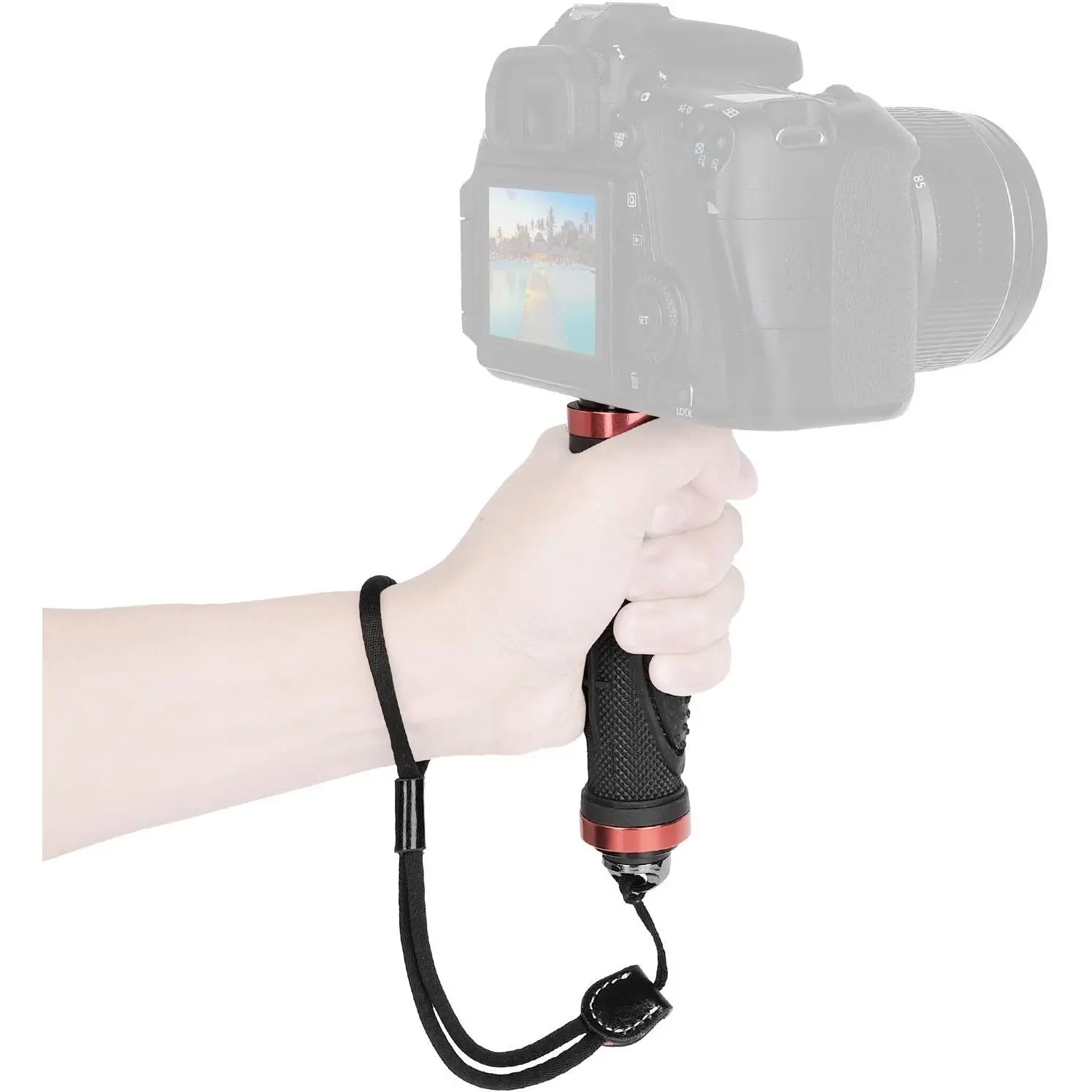 Camera Handle Grip Support Mount with Camera Wrist Strap Handlegrip Camera Stabilizer with 1/4'' Male Screw for Digital Video Camera Camcorder Action Camera LED Video Light