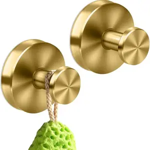 2 Pack Strong Suction Cup Hooks for Shower, Bathroom, Kitchen, Wooden & Glass Doors, Holds Up to 15lbs, Ideal for Loofahs, Towels, Coats, Hanging Hook