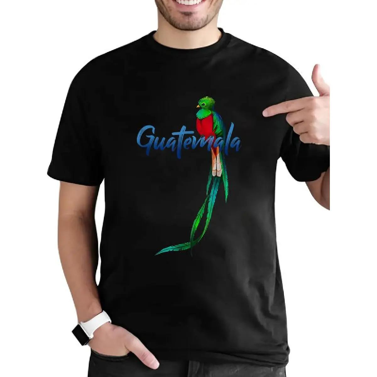 Men's Guatemala Quetzal Graphic Classic Tshirt - 100% Cotton Menswear Tee, Soft Shortsleeve Top with Relaxed Fit