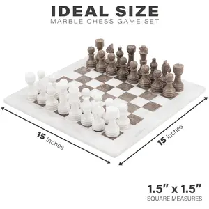 Elborse Marble Chess Set Handmade Luxury Board Games for Adults, Ideal Marble Chess Board Game Set & Chess Pieces for Home Decor