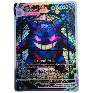 Stained Glass Gengar VMAX Custom Card | Rainbow or Shattered Glass Holo / Starry or Rainbow Texture