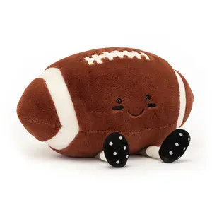 Amuseables Sports American Football, Cute Plush American Football Toy, Soft Stuffed Sports Ball, Kawaii Desk Decor, Gift for Kids & Football Fans