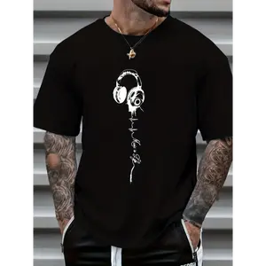 Men's Combed Cotton Shortsleeve Boxy Round Neck Graphic Casual T-Shirt - Digital Printed Skena Design with Decking Stamps, Soft Streetwear Clothes, Unisex Fabric Top, Affordable, COD (Tropical Hoodie Alternative)