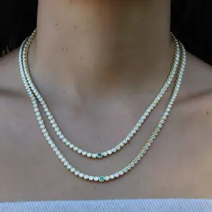 Emerald Bezel Set Necklace