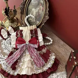 Dog Cat Lolita Clothes Princess Style Skirt Lace Edge Four Seasons Universal Teddy Dress Cute