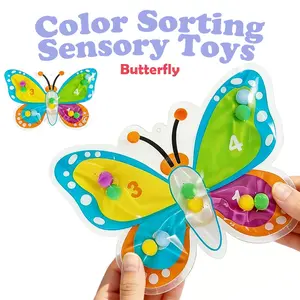 Color Sorting Sensory Toy Travel Toys for Toddler 1-3 Airplane Toy Roadtrip Essenstial for Toddlers Boys Gifts Fine Motor Autism Calm Fidget Montessori Preschool Activities for Kid Christmas Preschool Learning Tool
