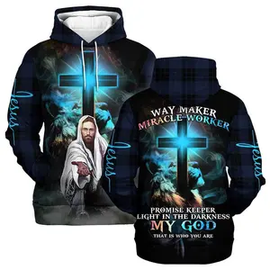 Lion Judah Hoodie Men'S Clothing 3D Printed Jesus Cross Pullover Long Sleeve Sweatshirt Christian Outdoor Activity Hoodies