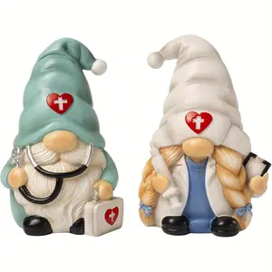 4.7" Nurse Gnome Figurines Decor, Nurse Day Gifts for Nurse Doctor, Hospital Office Desk Decorations