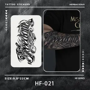 Freedom Chicano Street Temporary Tattoo Stickers, Waterproof Long-Lasting 7-15 Days, Semi-Permanent Herbal Tattoos, Unisex Fake Tattoos
