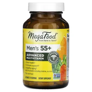 MegaFood Men's 55+, Advanced Multivitamin, 60 Tablets