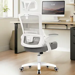 【Holiday Haul】 NEO CHAIR Office High Back Mesh Headrest Adjustable Height and Ergonomic Home Office Executive Lumbar Support Padded Flip-up Armrest
