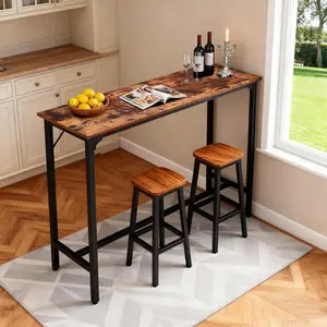 43.3" or 39.8" High Top Bar Table, Modern Narrow Console Table with Adjustable Feet, 39" Bar Height & 35" Counter Height Options, Sturdy Steel Frame, Premium MDF Top, Easy Assembly for Dining Office Cafe