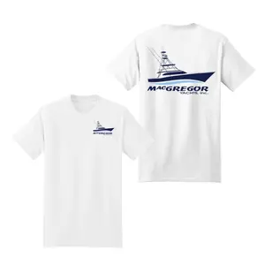Gildan MacGregor Yachts Menswear T-Shirt - Ribbed Seamless Casual Nautical Boat Print Tee for Men, Marine Sailing Summer Outfit Top