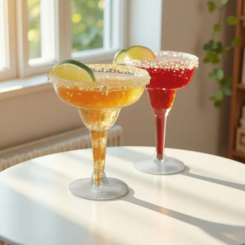 8-Pack 10.8oz Clear Plastic Margarita Glasses - Shatterproof Cocktail Cups for Frozen Drinks & Party Beverages - Ideal for Summer BBQs, Themed Parties & Holiday Celebrations