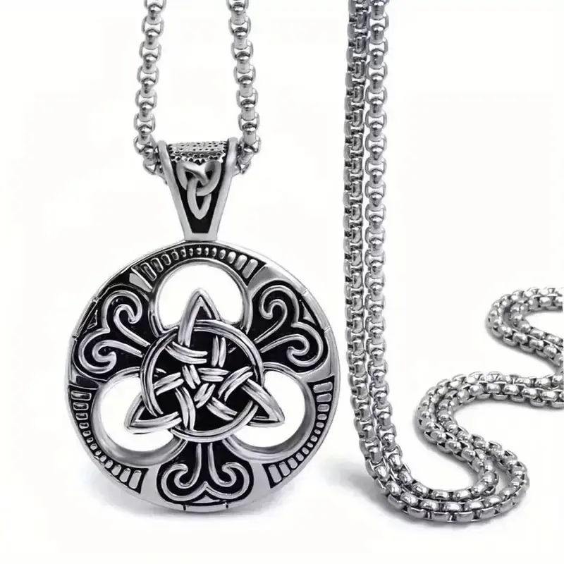Irish One Heart Knot Pendant Necklace