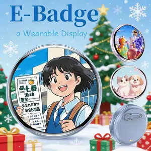 Portable Pixel Display Badge: Interactive Photo/Video/GIF Showcase - Gaming & Anime Collectible