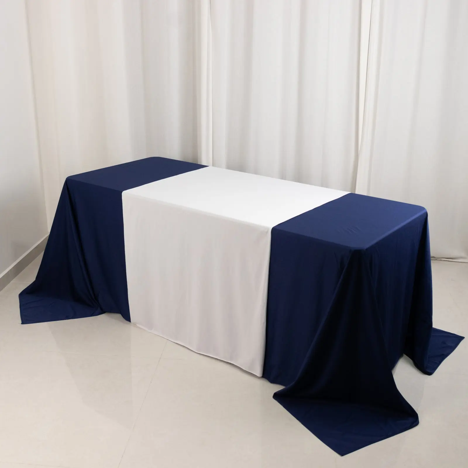 White Premium Polyester Table Runner - 36"x72" Sublimation Printable Banner for Birthdays, Anniversaries, Corporate Events, School Mascot Displays, Graduation Decor