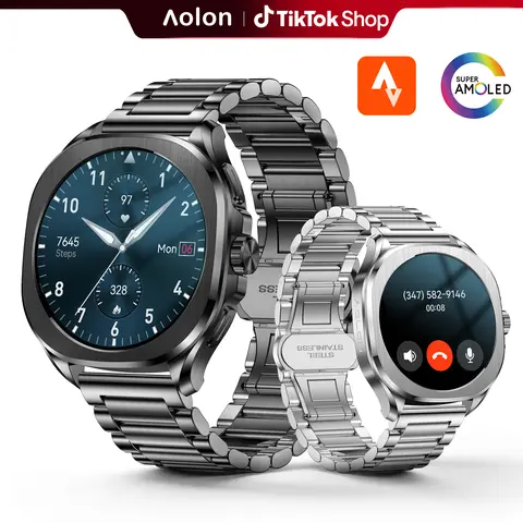 【Classic & Smart】Aolon Cube Smart Watch, Classic Timepiece Look, Luxury Style, All-Metal Design, 1.43" AMOLED AOD, Bluetooth Calling, Notifications, AGPS, Health Tracking & Multi-Sport Modes, 14-Day Battery, IP68/1ATM.#tiktokshopfalldealsforyou#tech vibes