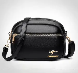 Multi Pocket PU Leather Casual Medium Crossbody Bag with Adjustable Strap ﻿