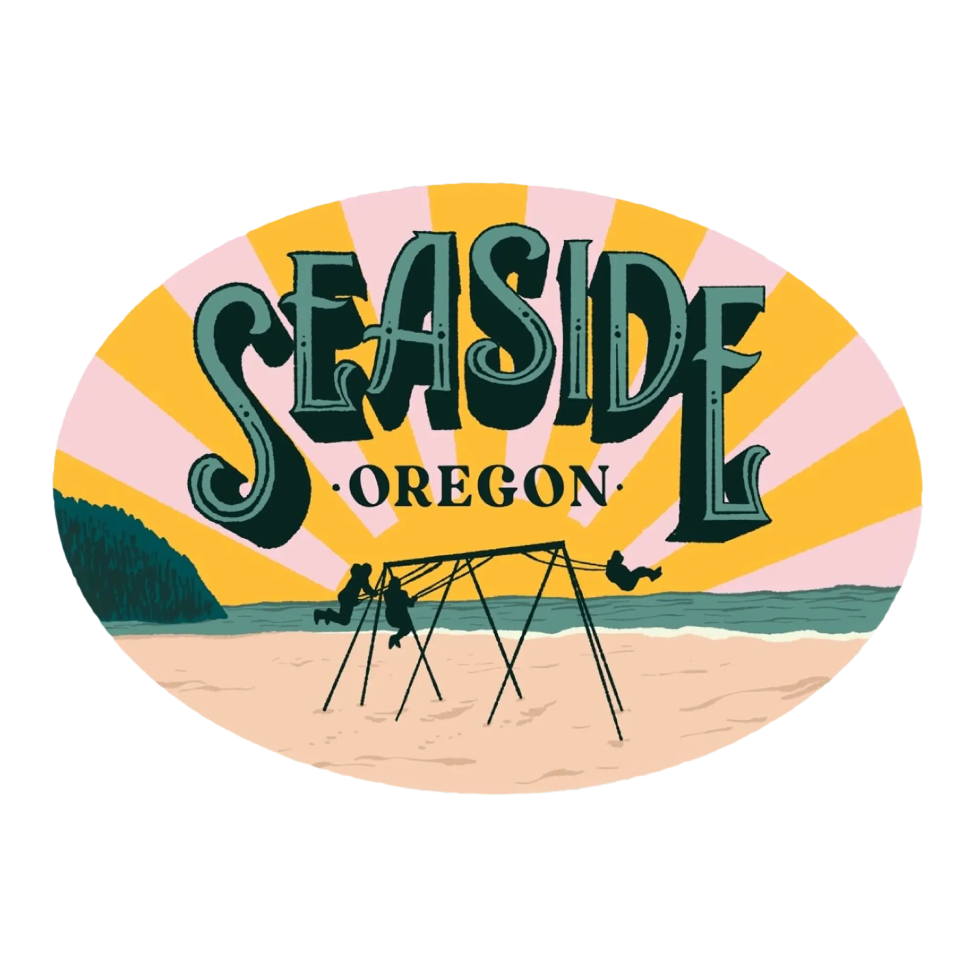 Seaside Oregon Oval Sticker