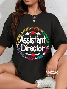 100% Cotton Assistant Director Childcare Back To Preschool Group Daycare T-Shirt