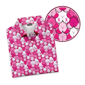 Pink Ribbon Funny Men Polo Shirt - Hawaiian, Funny Men Polo Golf Shirts, Crazy Golf Shirt, Men Golf Polo -  Funny Hawaiian Shirt, Funny Hawaiian Golf Shirts, Crazy Golf Shirt, Hawaiian Golf Polo