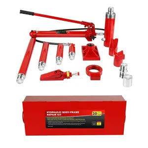20 Ton Porta Power Hydraulic Jack Kit with Steel Case - 44000 LBS Capacity, 17 Pcs Accessories for Auto Repair, Truck, Heavy Equipment - Max Lift 5.1", Overload Protection, Portable Hydraulic Ram