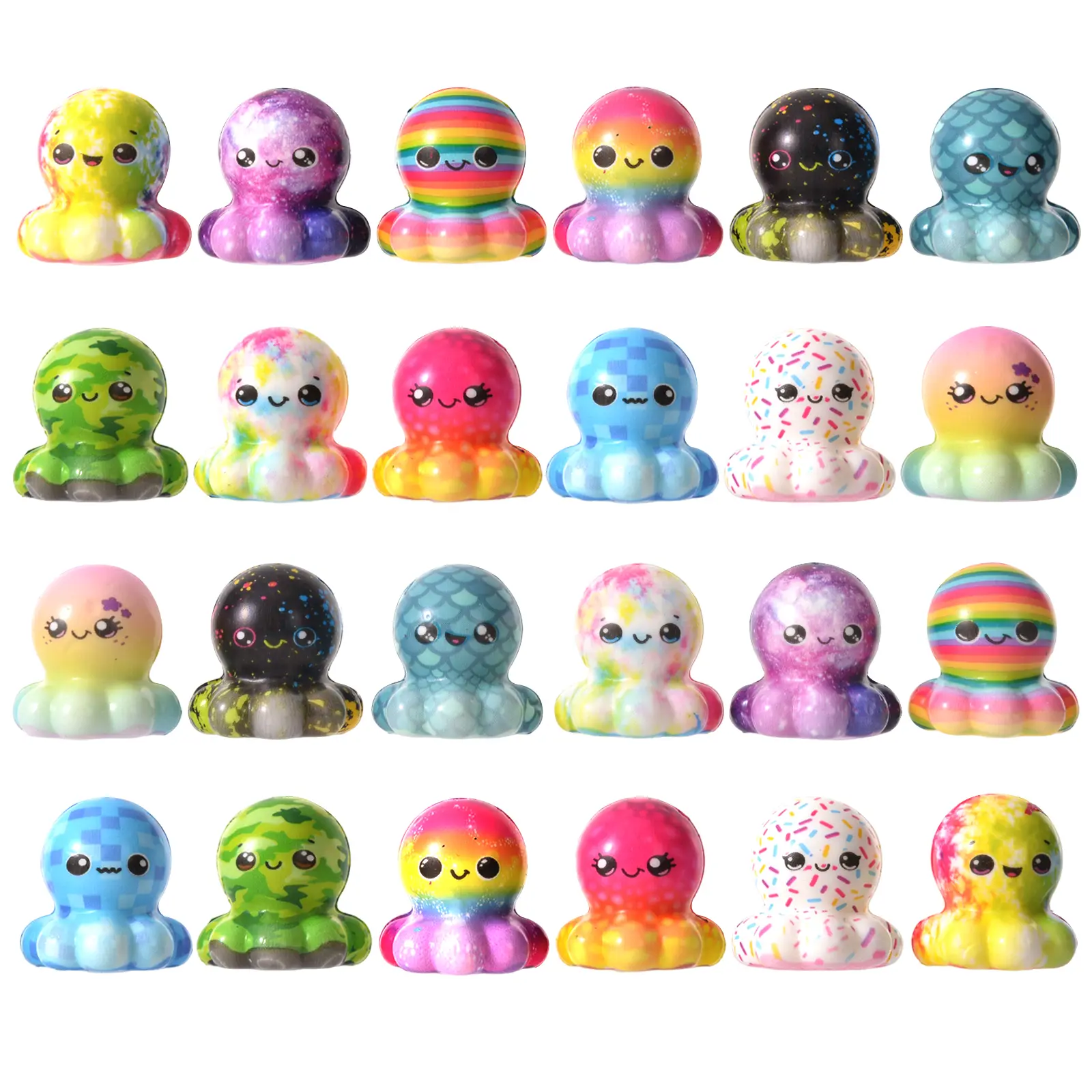 24pcs Octopus Slow Squishy Toys Soft Stress Relief Fidgets Toys for Kids Boys Girls Party Favors Novelty Prizes