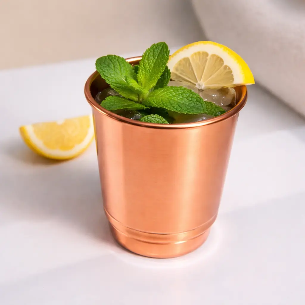 100% Pure Copper Glass Tumbler, Handmade Copper Drinking Cup for Ayurvedic Water, Daily Hydration & Gift