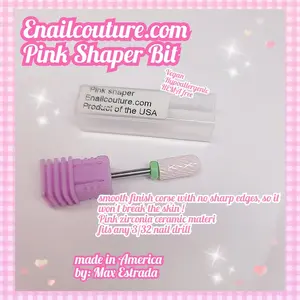 Pink Shaper ceramic Nail Drill Bitt332'' 235mm Professional Cylindrical Ceramic BitsCuticle Nail File Bits for Acrylic NailsManicure Pedicure Home & Salon Use-Both Left and Right Handed