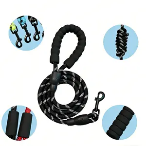Pet Leash Anti-Pull Dog Rope Reflective Round Strap, Comfortable Hand Grip Pet Lead, Durable Dog Chain for Walking