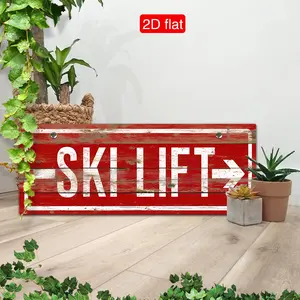 [JIT], 1 piece of ski lift sign with arrow print, mountain sign, rustic farmhouse design, winter home decoration, cabin and hotel decoration, Christmas gift, skier gift, traveler gift (5.9x15.7 inches 15CMx40CM)