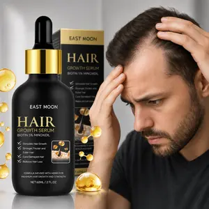 Hair Growth Serum 5% Minoxidil Biotin, Thinning Hair Treatment to Support Hair Density, Non-Greasy Scalp Care Serum Reduces Hair Shedding for Men Women,