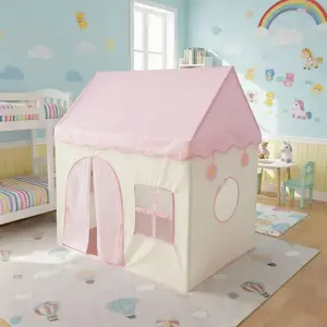 Kids Toy Castle Flower Design Indoor Playhouse Screen House Tent, Secret Base for Sleep & Outdoor Play, Perfect Gift for Boys & Girls