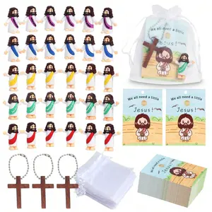20 Mini Jesus Figures Holiday Jesus Loves Christ Toys, Hidden and Seek Sunday School Religious Party Gifts, Easter Egg Presents (colors Random), Religious Supplies