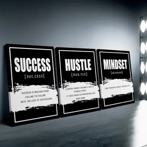 Set of 3 Wooden Framed Canvas Poster, Inspirational Quote Wall Art, Motivational Poster, Quote Prints, Ideal Gift for Bedroom, Living Room, Office, Dorm Corridor, Wall Decor, Room Decoration, Ready To Hang