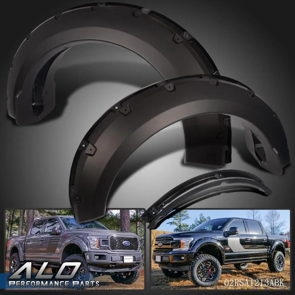New Fit For Ford F150 2015 2016 2017 Black Pocket-Rivet Wheel Fender Flares