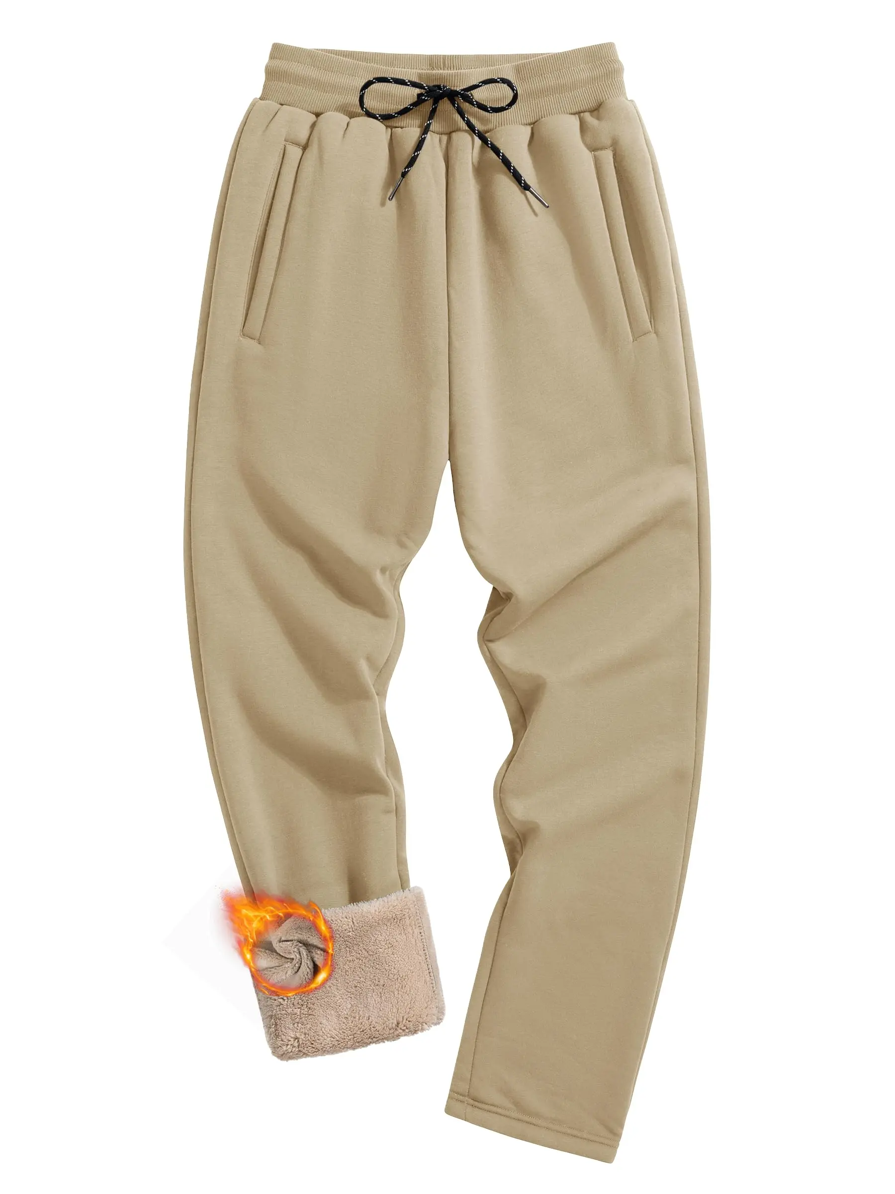 Men's Fleece Winter Pants Warm Sherpa Lined Sweatpants Heavyweight Thermal Lounge Athletic Track Joggers