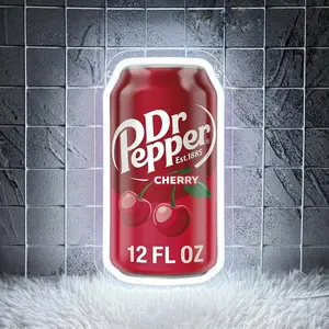 Dr Pepper Neon Sign Dimmable LED USB-Powered Wall Decor for Bars & Game Rooms, High-Quality Acrylic & Silicone, Easy to Hang, Perfect for Christmas & Birthday Gifts