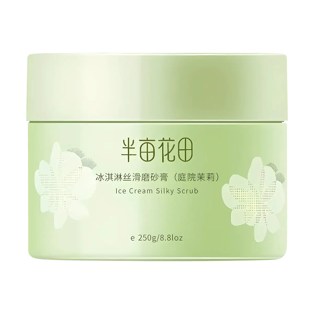 LITTLE DREAM GARDEN Jasmine Body Scrub - Exfoliating & Moisturizing Shower Cream with AHA, Silky Smooth Skin, 250g