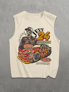 Men's Letter & Number Print Tank Top, Regular Fit Casual Sleeveless T-shirts for Summer, Men's Top for Daily Wear, Menswear