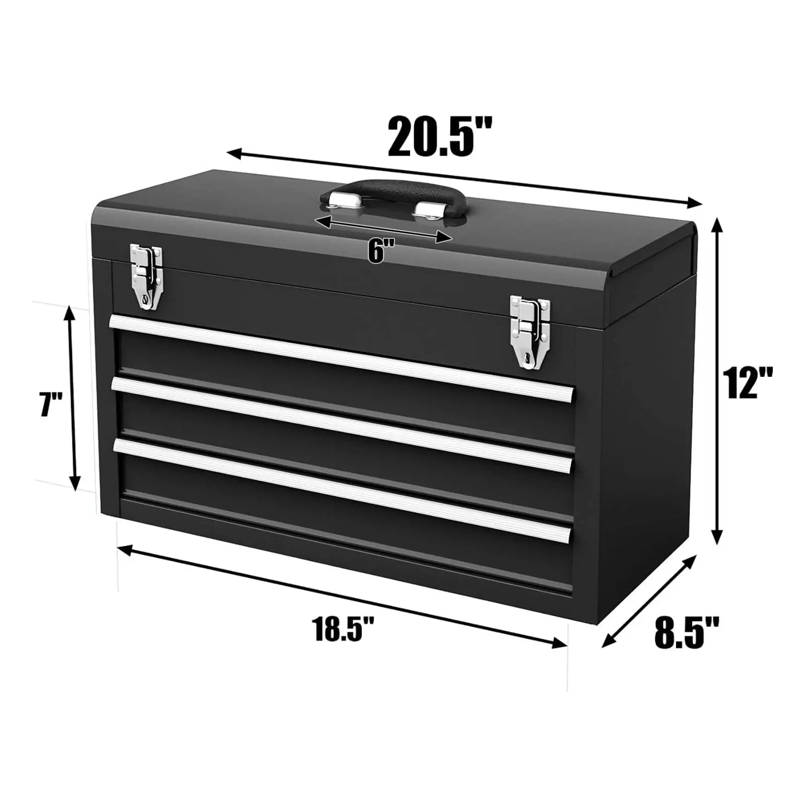 3 Drawers-Black