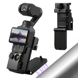 AMAZEAR Magnetic Mount Stand Compatible with DJI Osmo Xtra Muse/Pocket 4/3, Pocket4 Accessories Adapter Clamp Magnet Suction Case Holder on Desktop/Vertical Surface, 180° Adjustable Handle, Black