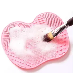 Silicone Makeup Brush Cleaning Pad Fast Drying Foundation Eyeshadow Brush Washer Portable Non-Slip Cleaning Tool Anti-Mold Anti-Bacterial Brush Care Accessory Easy Storage Heat-Resistant Silicone Brush Mat