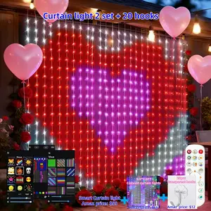 COSMETICSTEALS Smart LED Curtain Lights 2-in-1 | Christmas Tree & Room Decor | Holiday Party & TikTok Trend | APP & Remote Control | Full RGB Spectrum | Christmas Hauls & Decorations