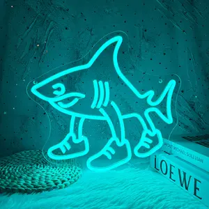 Italian Brainrot Tralalero Tralala Neon Sign, Shark in Sneakers Dimmable Funny Figures Neon Light Wall Sign for Bedroom Club Cafe Bar Collectors Aesthetic Décor Funny Fans Gifts Decorative Neon Light(12.9 * 12.2in)