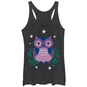 Women's Lost Gods Sleepy Owl Racerback Tank Top