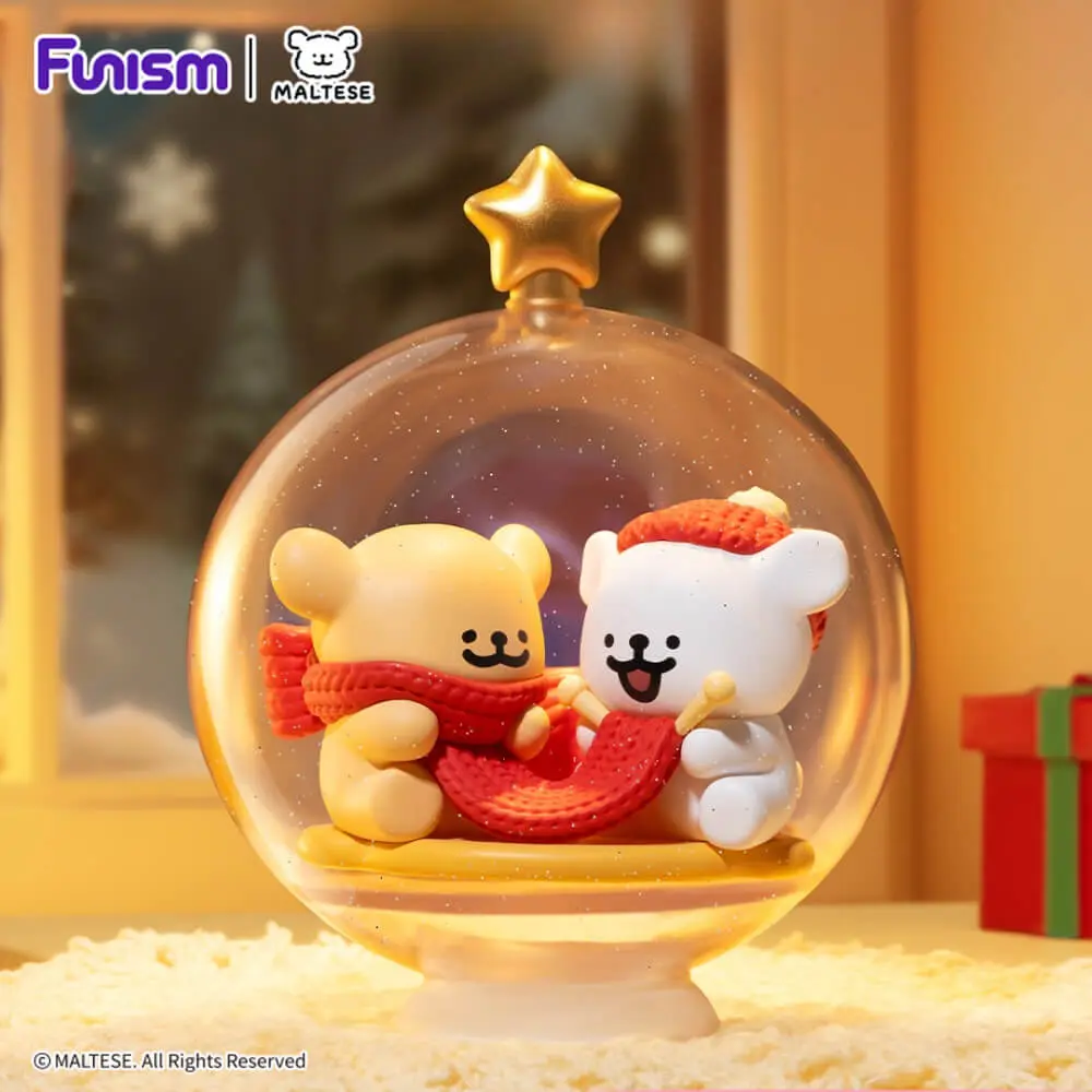 【Funism】Cute Maltese Little Treasure Blind Box Aesthetic Anime Figure Kawaii Room Desk Decoration Puppy Miniature Toy Collection Gift for Her