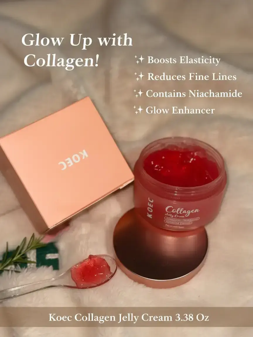 KOEC Collagen Jelly Cream,Contains Niacinamide & Freeze Dried Hydrolyzed Collagen, Boosts Elasticity & Hydration,Reduce Fine Lines & Dullness,Improves Glowy Skincare Cream(3.38 fl.oz)