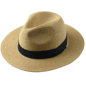 Panama straw hat, foldable large head circumference straw hat, jazz hat, fedora, sun protection hat, men's hat
